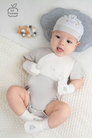  Mũ sơ sinh La Pomme hoạ tiết đáng yêu 