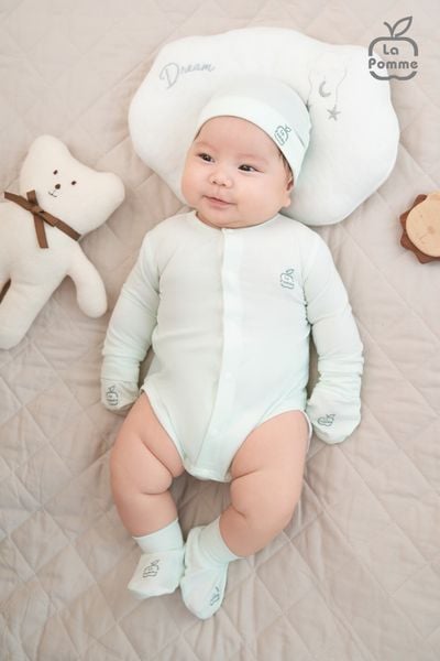  Set bao tay bao chân sơ sinh La Pomme mềm mịn 