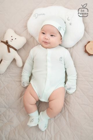  Set bao tay bao chân sơ sinh La Pomme mềm mịn 