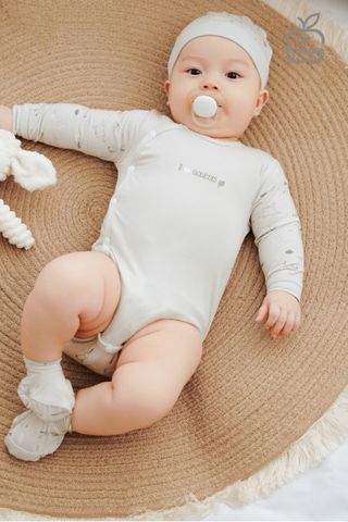  Body chip dài tay La Pomme Petit - Trắng 