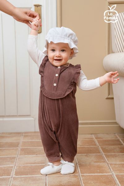  Bộ yếm rời kèm body dài tay La Pomme bèo nhún 