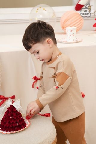  Bộ dài tay La Pomme hình in Tuần lộc nhí nhảnh 