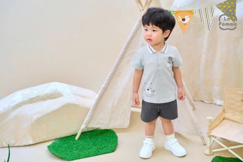  Bộ cộc tay polo La Pomme hổ con năng động 