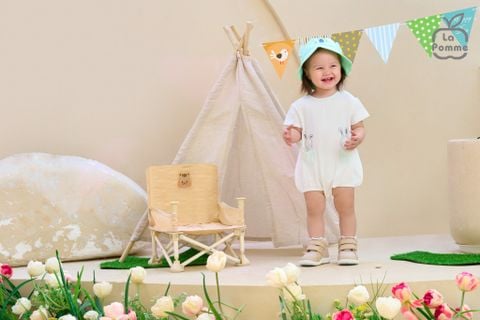  Body cộc tay La Pomme Bèo nhún phối màu 