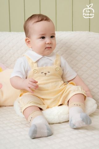  Bộ yếm liền cộc tay La Pomme cổ đức túi cài dễ thương 