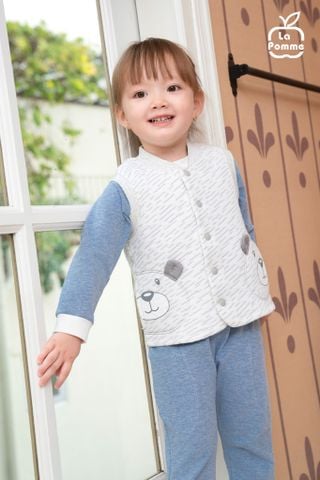  Áo Gile La Pomme túi in mặt gấu 