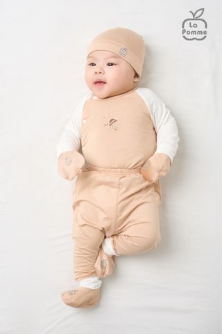  Bộ Dài Tay La Pomme Cúc lệch Puppy - Be 2 