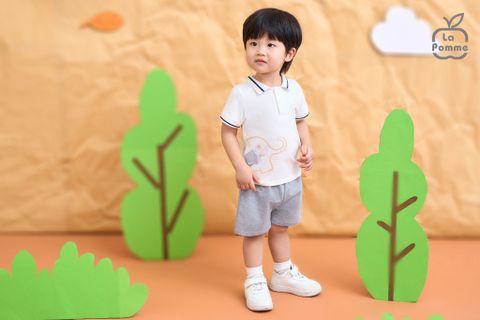  Bộ cộc tay polo La Pomme nét vẽ sáng tạo 