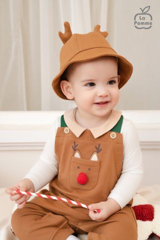  Bộ yếm rời kèm áo dài tay La Pomme tai rời tinh nghịch 