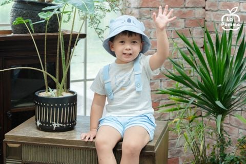  Bộ cộc tay La Pomme giả yếm mặt gấu 