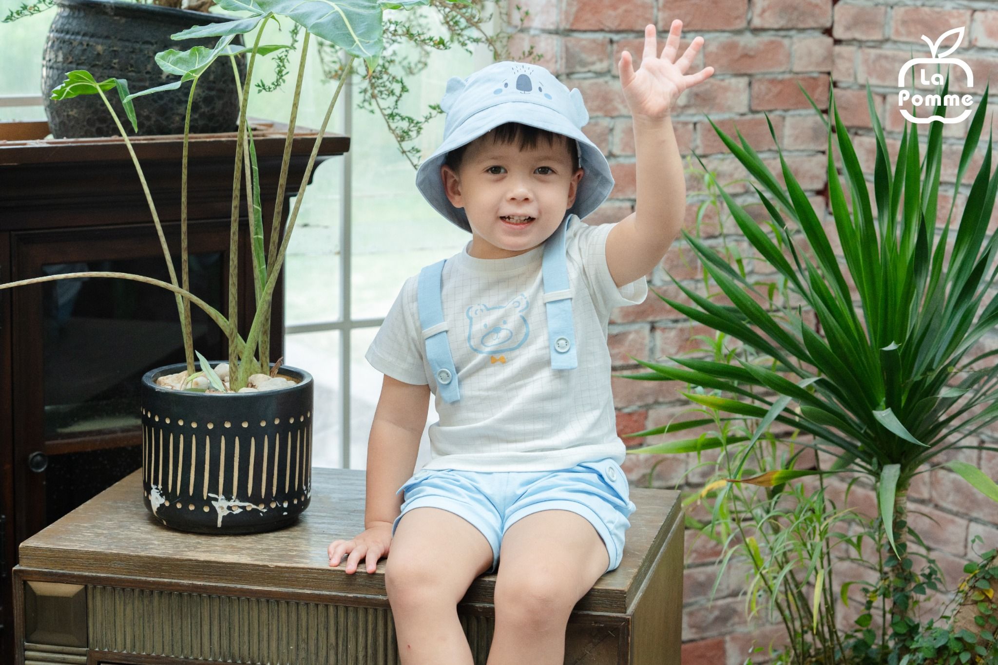  Bộ cộc tay La Pomme giả yếm mặt gấu 