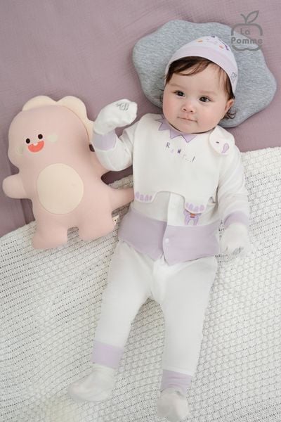  Bộ dài tay La Pomme cúc thẳng hoạ tiết đáng yêu 