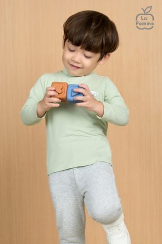  Áo Cổ 3cm La Pomme giữ nhiệt in gấu 