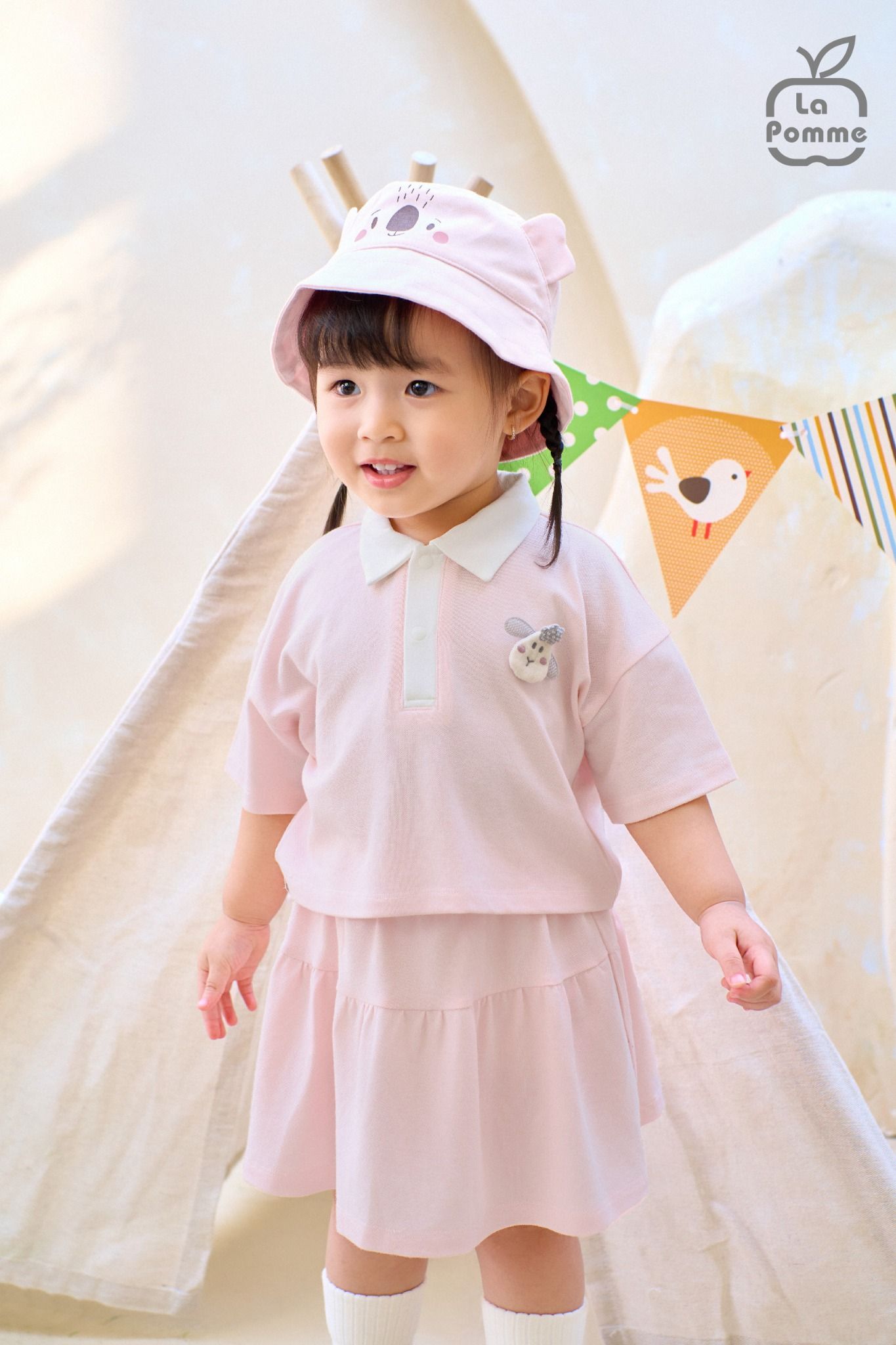  Bộ cộc tay La Pomme váy xoè cổ đức 