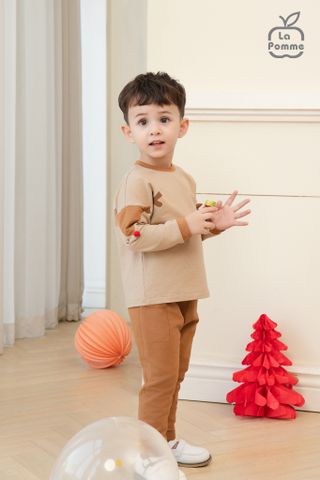  Bộ dài tay La Pomme hình in Tuần lộc nhí nhảnh 