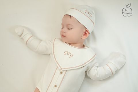  Set bao tay bao chân La Pomme phối màu - Trắng 