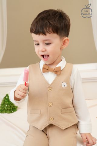  Bộ dài tay La Pomme Happy Holiday (kèm áo Gile) 