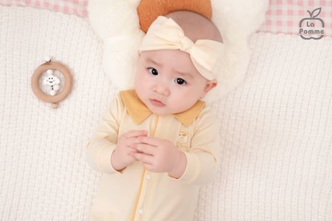  Bộ dài tay La Pomme cúc giữa cổ Peter Pan 