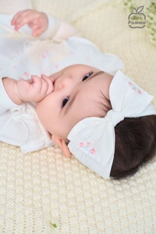  Bộ dài tay kèm băng đô La Pomme Deluxe Hoa nhí xinh xắn 