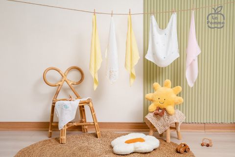  K001 - Set 5 Khăn sữa sợi tre lụa La Pomme phối màu (30x30cm) 