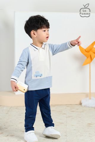  Bộ dài tay La Pomme cổ đức mảng màu ô tô 