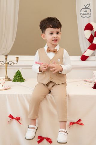  Bộ dài tay La Pomme Happy Holiday (kèm áo Gile) 