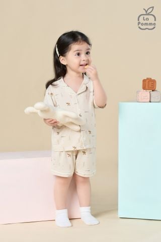  Bộ cộc tay Pyjama La Pomme Hươu nhỏ 