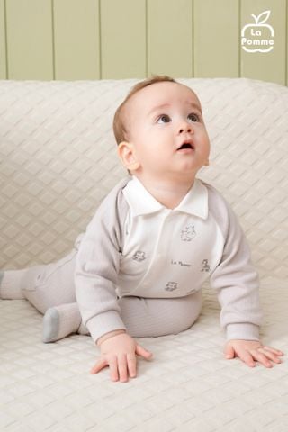  Bộ dài tay cúc giữa La Pomme cổ đức phối màu 