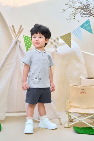  Bộ cộc tay polo La Pomme hổ con năng động 