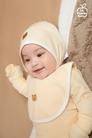  Bộ dài tay cúc giữa La Pomme dệt vân chìm 