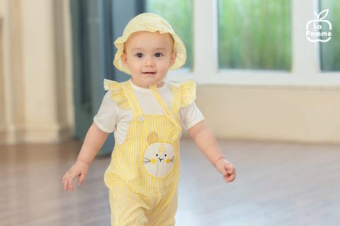  Bộ yếm rời kèm áo cộc tay La Pomme Thỏ Con Nhí Nhảnh 