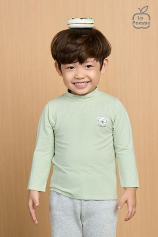  Áo Cổ 3cm La Pomme giữ nhiệt in gấu 