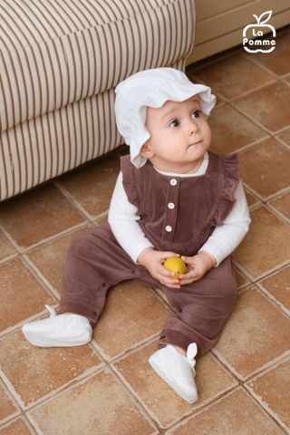  Bộ yếm rời kèm body dài tay La Pomme bèo nhún 
