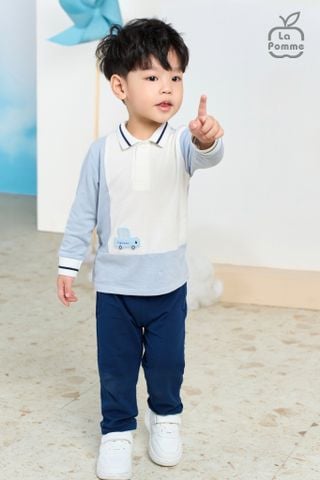  Bộ dài tay La Pomme cổ đức mảng màu ô tô 
