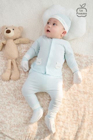  Bộ dài tay cúc giữa La Pomme Gấu con ngộ nghĩnh 