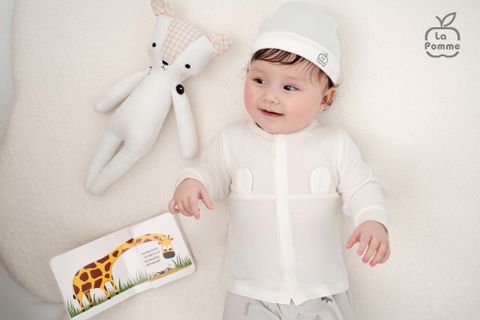  Bộ dài tay La Pomme cúc thẳng phối màu Hươu nhỏ 