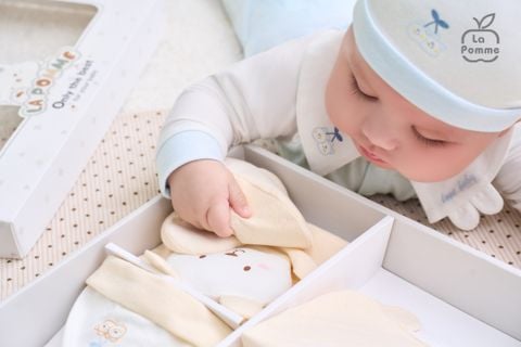  Set quà tặng sơ sinh La Pomme Gấu Cherry - Bộ quần áo rời 