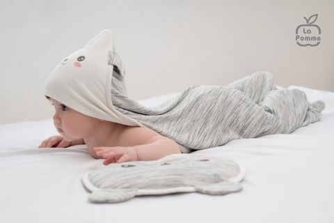  Chăn choàng đa năng mũ trùm La Pomme Gấu trúc 