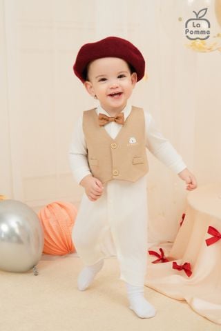  Set body dài tay kèm gile La Pomme dễ thương 