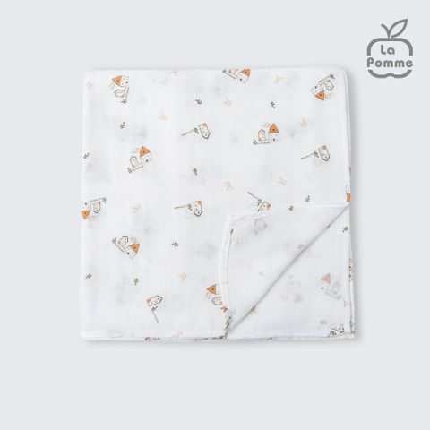  Khăn đa năng sợi tre lụa (120x120cm) - Trắng (Ngôi làng) 