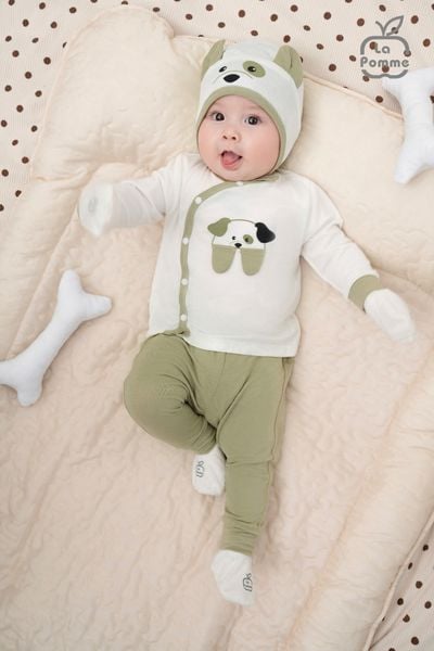  Bộ dài tay La Pomme cúc lệch Chó đốm 