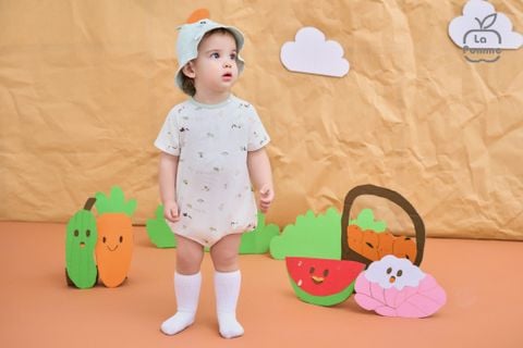 Body cộc tay La Pomme Phối họa tiết đáng yêu 