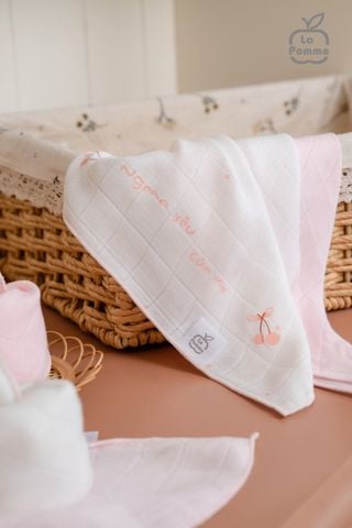  K001 - Set 5 Khăn sữa sợi tre lụa La Pomme phối màu (30x30cm) 