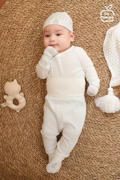  Bộ tay dài cúc lệch La Pomme in thú ngộ nghĩnh 