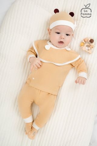 Bộ dài tay La Pomme cúc lệch Happy Days 