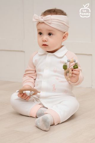  Body dài tay La Pomme cổ đức phối màu 