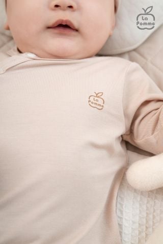  Bộ dài tay La Pomme cúc lệch mềm mịn 