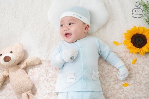  Bộ dài tay cúc giữa La Pomme Gấu con ngộ nghĩnh 