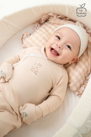  Bộ dài tay cúc lệch La Pomme viền phối 