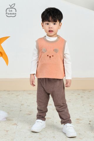  Áo Gile La Pomme cúc bấm mặt gấu 